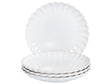 Set of 4 Side Plates White Stoneware Kaolin Handmade Reactive Glaze Finish Dessert Plate Kitchen Dining Room Beliani