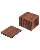 Outdoor Flooring Brown Certified Acacia Wood Plastic Base All-Weather Resistant Garden Patio Balcony Accessories Beliani
