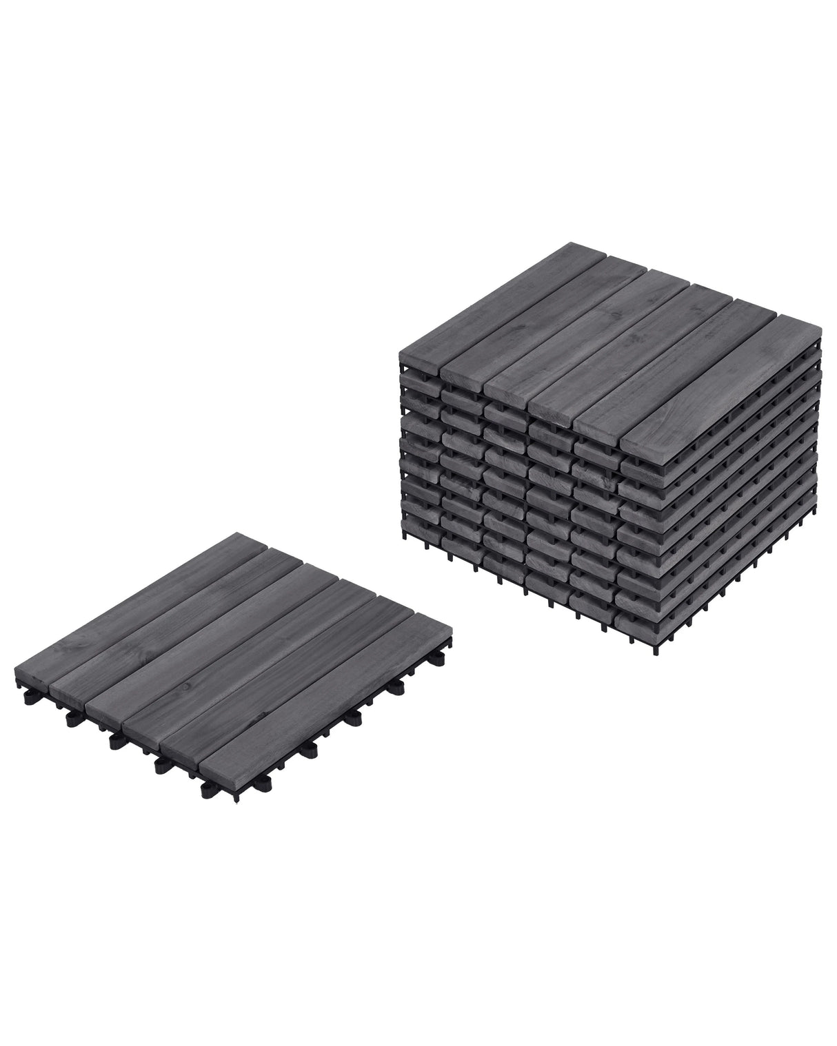 Outdoor Flooring Grey Certified Acacia Wood Plastic Base All-Weather Resistant Garden Patio Balcony Accessories Beliani