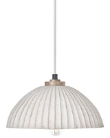 Pendant Lamp White Paper Mache Handmade Shade Organic Natural Beliani