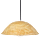 Pendant Lamp Yellow Paper Mache Handmade Shade Organic Natural Beliani