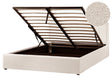 Ottoman Bed Beige Boucle EU King Size 5ft3 Upholstered Frame Teddy with Headboard Beliani