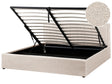 Ottoman Bed Beige Boucle EU Super King Size 6ft Upholstered Frame Teddy with Headboard Beliani