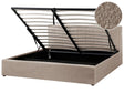 Ottoman Bed Taupe Boucle EU Super King Size 6ft Upholstered Frame Teddy with Headboard Beliani