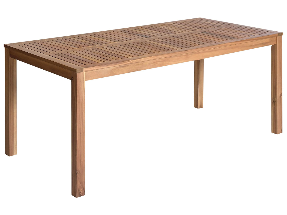 Garden Dining Table Light Brown Acacia Wood 180 x 90 cm Outdoor Rectangular Rustic Style Beliani