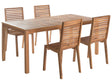 Garden Dining Set Light Brown Acacia Wood Table 180 x 90 cm 4 Outdoor Chairs Armless Rustic Style Beliani