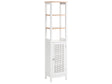 Bathroom Cabinet White MDF 30 x 160 cm Tall with Shelves Bathroom Storage Beliani
