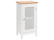 Bathroom Cabinet White MDF 30 x 75 cm Tall with Shelves and Perforated Doors Bathroom Storage Beliani