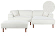 Left Hand Boucle Corner Sofa with Ottoman White Teddy Water-Repellent Upholstery 4-Seater Minimalistic Style Beliani