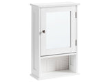 Bathroom Wall Mounted Mirror Cabinet White MDF 34 x 53 cm Bathroom Storage Modern Style Beliani