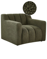 Armchair Dark Green Boucle Upholstered Cushioned Thickly Padded Backrest Modern Living Room Couch Beliani