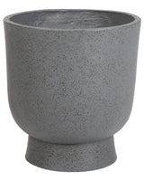 Plant Pot Dark Grey 36x36x39 cm MgO Round Terrazzo Effect Indoor Outdoor Weather Resistant Beliani