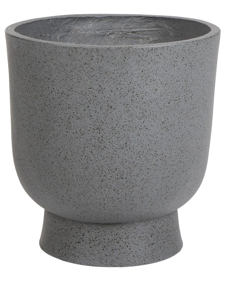Plant Pot Dark Grey 36x36x39 cm MgO Round Terrazzo Effect Indoor Outdoor Weather Resistant Beliani