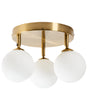 Ceiling Light 3 Lights Brass White Glass and Iron Metal Glamorous Modern Look Living Room Lighting Beliani
