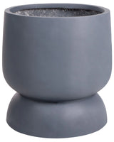 Plant Pot Grey 42x42x46 cm MgO Round Concrete Effect Indoor Outdoor Weather Resistant Beliani