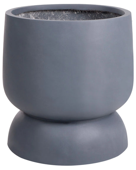 Plant Pot Grey 42x42x46 cm MgO Round Concrete Effect Indoor Outdoor Weather Resistant Beliani