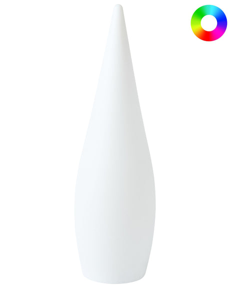 Outdoor LED Floor Lamp White Synthetic Material IP54 Waterproof with Remote Control Garden Patio Lighting Solution Beliani