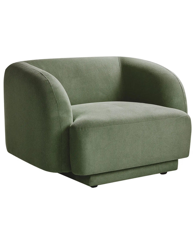 Armchair Green Fabric Retro Glam Art Decor Style with Armrests Beliani