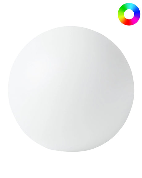 Outdoor LED Ball Lamp White Synthetic Material 26 cm IP67 Waterproof with Remote Control Garden Patio Lighting Solution Beliani