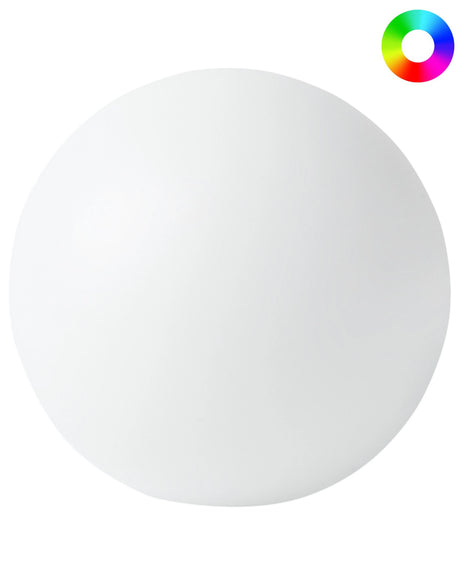 Outdoor LED Ball Lamp White Synthetic Material 42 cm IP67 Waterproof with Remote Control Garden Patio Lighting Solution Beliani