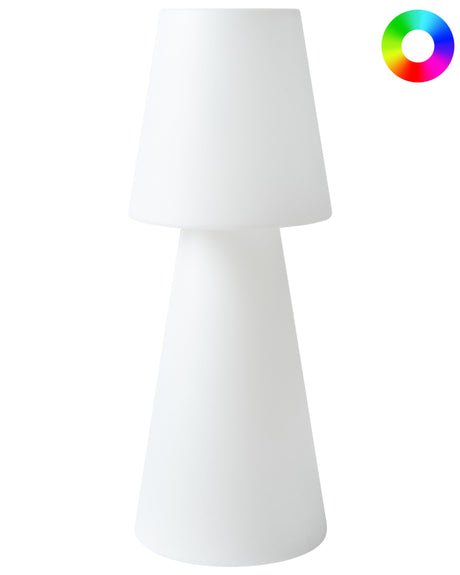 Outdoor LED Floor Lamp White Synthetic Material IP54 Waterproof with Remote Control Garden Patio Lighting Solution Beliani