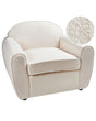 Armchair Light Beige Boucle Upholstered Cushioned Thickly Padded Backrest Modern Living Room Couch Beliani