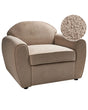 Armchair Light Brown Boucle Upholstered Cushioned Thickly Padded Backrest Modern Living Room Couch Beliani