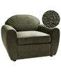 Armchair Dark Green Boucle Upholstered Cushioned Thickly Padded Backrest Modern Living Room Couch Beliani