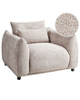 Armchair Beige Boucle Fabric Soft Nubby Black Legs Curved Backrest Retro Glam Art Decor Style Beliani