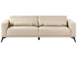 3 Seater Sofa Beige Faux Leather Polyester Adjustable Backrest Height Modern Beliani