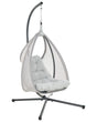 Swing Egg Chair Light Grey Metal Stand Soft Sitting Cushion Boho Rustic Living Room Terrace Beliani