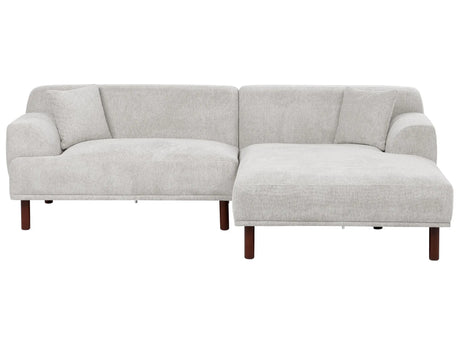 Left Hand Fabric Corner Sofa Light Grey Water-Repellent Upholstery 4-Seater Minimalistic Style Beliani