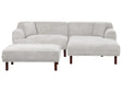 Left Hand Fabric Corner Sofa with Ottoman Light Grey Water-Repellent Upholstery 4-Seater Minimalistic Style Beliani