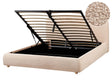 Storage Bed Beige Boucle Polyester Fabric EU King Size 5ft3 Minimalist Modern Design Ottoman Storage Beliani
