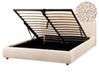Storage Bed Light Beige Boucle Polyester Fabric EU King Size 5ft3 Minimalist Modern Design Ottoman Storage Beliani