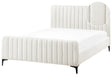 Bed Frame Off White Boucle EU Double Size 4ft6 Tufted Headboard Metal Legs Modern Design Beliani