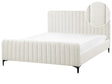 Bed Frame Off White Boucle EU King Size 5ft3 Tufted Headboard Metal Legs Modern Design Beliani