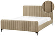 Bed Frame Taupe Boucle EU King Size 5ft3 Tufted Headboard Metal Legs Modern Design Beliani