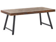 Dining Table Dark Pinewood MDF 180 x 90 cm Black Metal Stable Legs Dining Living Room Industrial Style Beliani