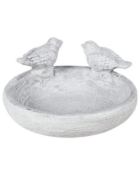 Bird Bath Grey Water Feeder for Birds MGO for Garden Outdoor Decorative Accent Beliani