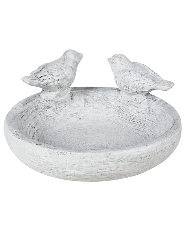 Bird Bath Grey Water Feeder for Birds MGO for Garden Outdoor Decorative Accent Beliani