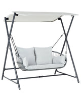 Patio Swing Light Grey Steel Frame 2 Seater Outdoor Water-Repellent Beliani