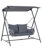 Patio Swing Dark Grey Steel Frame 2 Seater Outdoor Water-Repellent Beliani