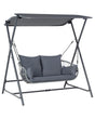 Patio Swing Dark Grey Steel Frame 2 Seater Outdoor Water-Repellent Beliani
