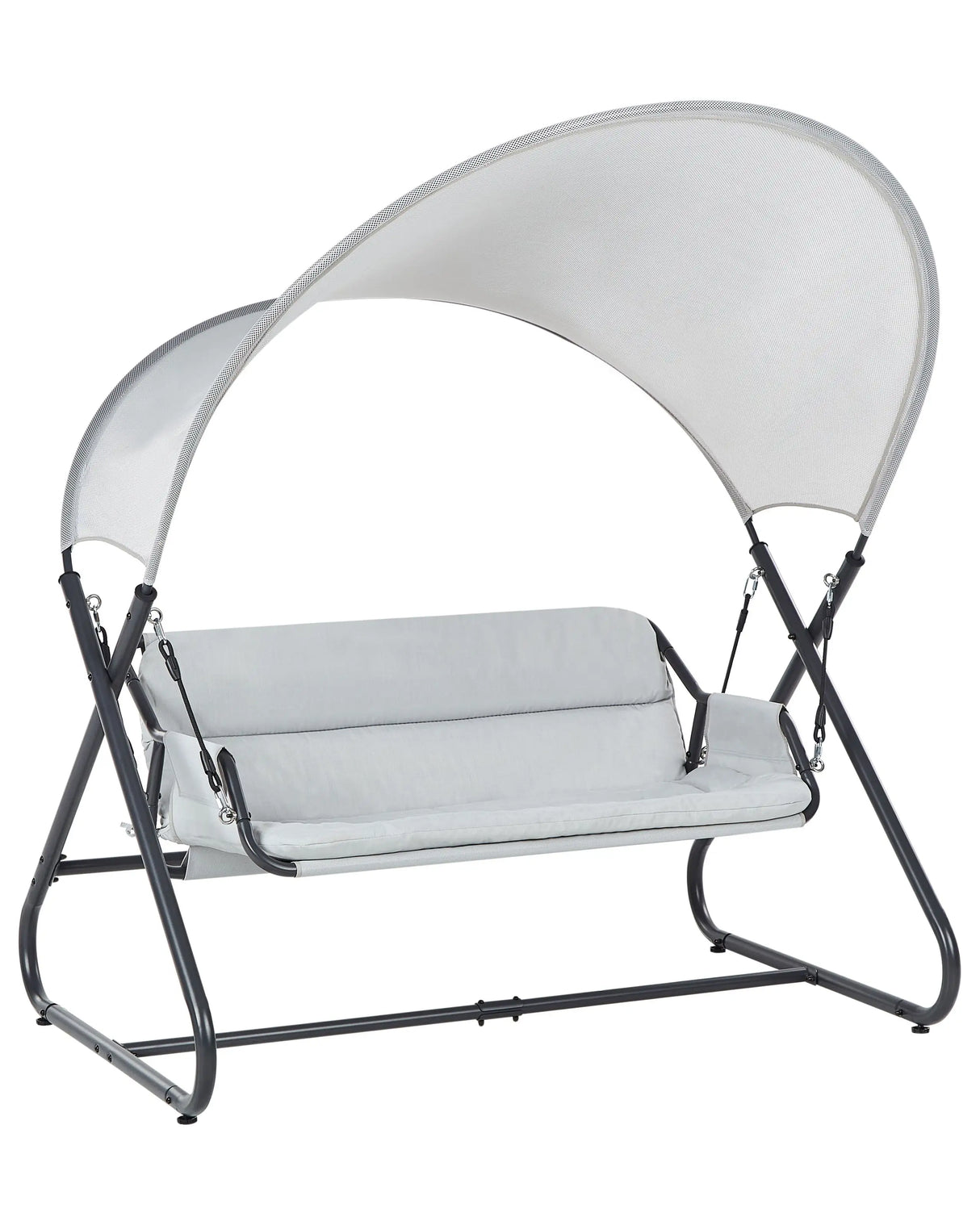 Patio Swing Light Grey Steel Frame 3 Seater Outdoor Water-Repellent Beliani