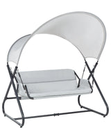 Patio Swing Light Grey Steel Frame 3 Seater Outdoor Water-Repellent Beliani