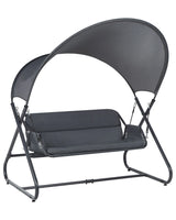 Patio Swing Dark Grey Steel Frame 3 Seater Outdoor Water-Repellent Beliani