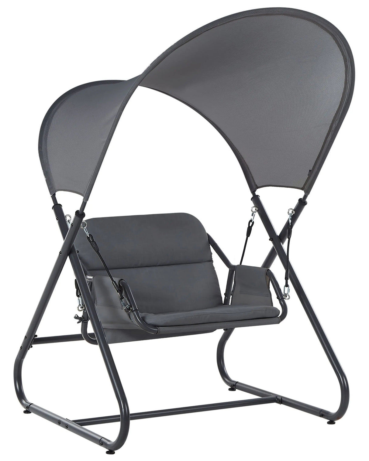 Patio Swing Dark Grey Steel Frame 1 Seater Outdoor Water-Repellent Beliani