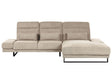 Left Hand Corner Sofa Taupe Polyester Upholstery Steel Legs Adjustable Armrests and Backrest Living Room Furniture Beliani
