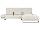 Left Hand Corner Sofa Light Beige Polyester Upholstery Steel Legs Adjustable Armrests and Backrest Living Room Furniture Beliani